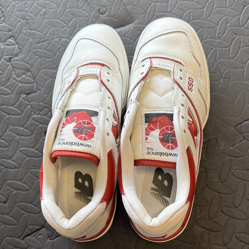New Balance 550 White and Red Shoes